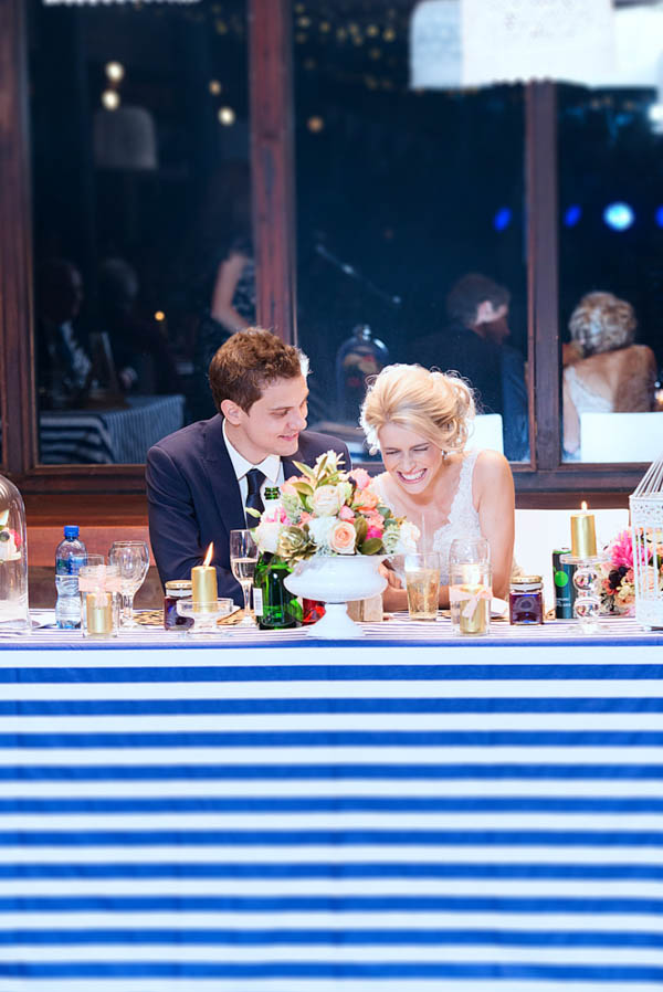 cute striped couple's table cute striped couple's table