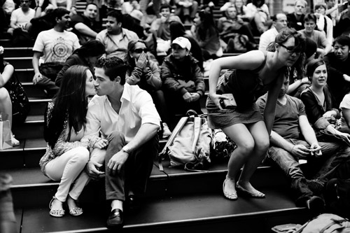 Black and white engagement photos meat packing district crowd shot alison conklin photography Black and white engagement photos meat packing district crowd shot alison conklin photography