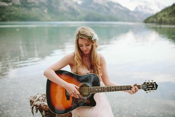 bride playing guitar bride playing guitar