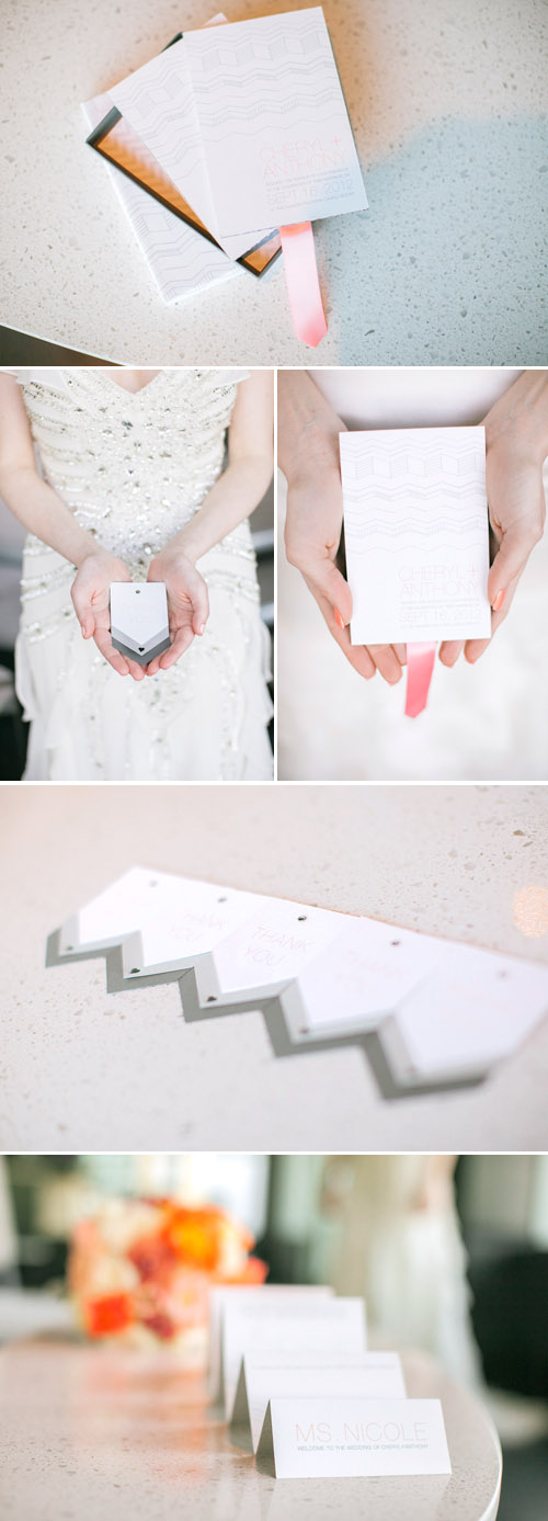 coral and orange chevron wedding decor and color ideas, photos by Tyler James Photography coral and orange chevron wedding decor and color ideas, photos by Tyler James Photography