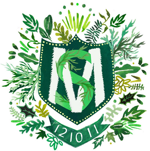 Watercolor Custom Heraldry by Happy Menocal | junebugweddings.com Watercolor Custom Heraldry by Happy Menocal | junebugweddings.com
