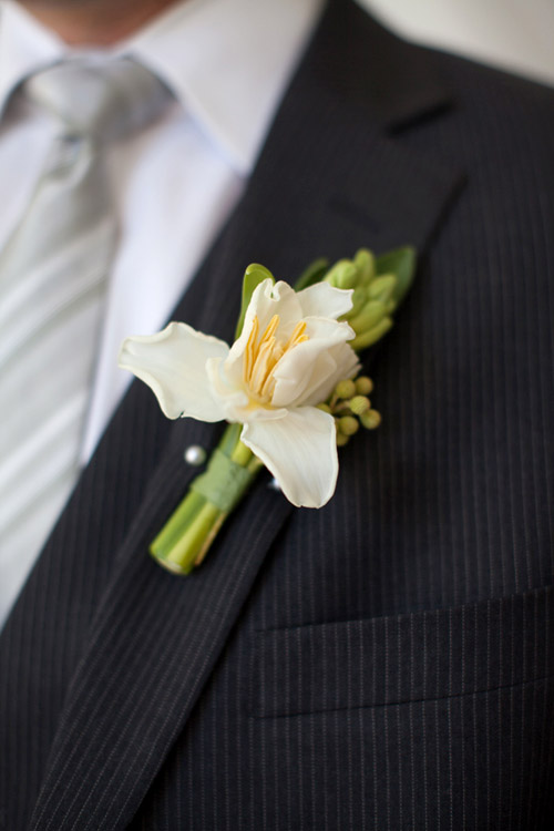 modern and organic slate gray, green and ivory wedding boutonniere, photographed by Binita Patel Photography | JunebugWeddings.com modern and organic slate gray, green and ivory wedding boutonniere, photographed by Binita Patel Photography | JunebugWeddings.com