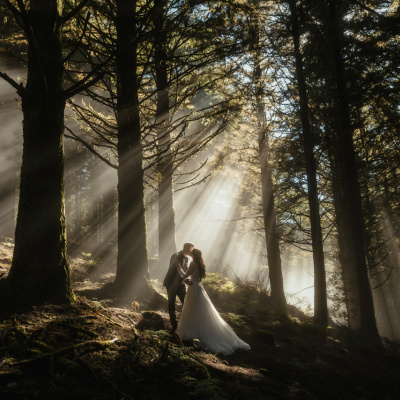 Madiera wedding portrait in the forest