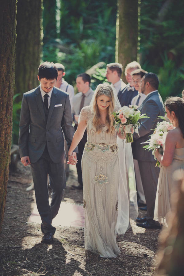 romantic camp wedding ceremony, photo by Terra Lange Photography | via junebugweddings.com wedding ceremony exit