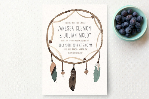 dream catcher wedding invitation from minted | via junebugweddings.com dream catcher wedding invitation from minted | via junebugweddings.com