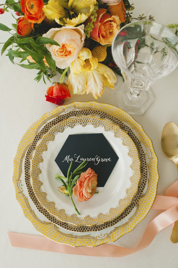 hexagon honeycomb styled shoot, photos by Spindle Photography, styling and planning by Kelly Dellinger Events | via junebugweddings.com hexagon honeycomb styled shoot, photos by Spindle Photography, styling and planning by Kelly Dellinger Events | via junebugweddings.com