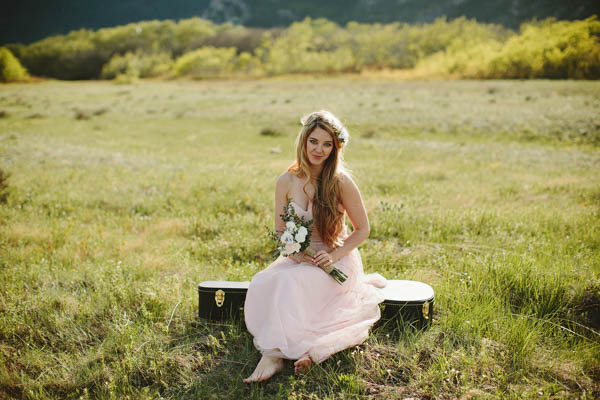 bridal portrait with guitar case bridal portrait with guitar case