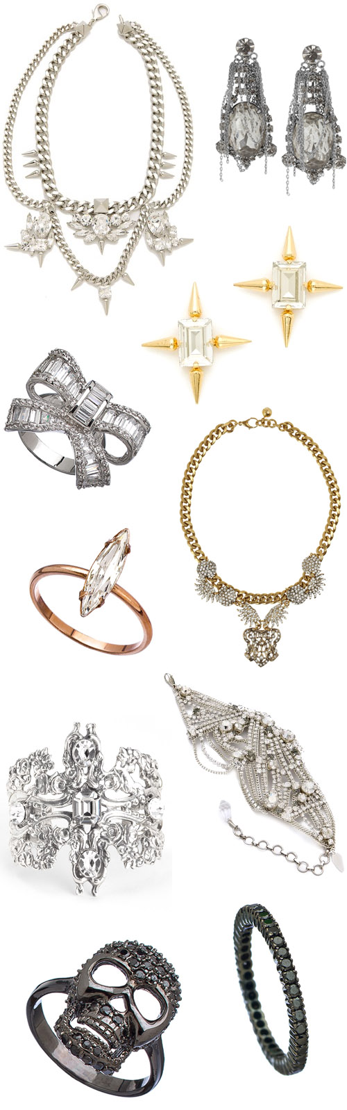 edgy rock and roll bridal jewelry | via junebugweddings.com edgy rock and roll bridal jewelry | via junebugweddings.com