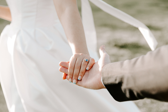 blue french manicure wedding nails