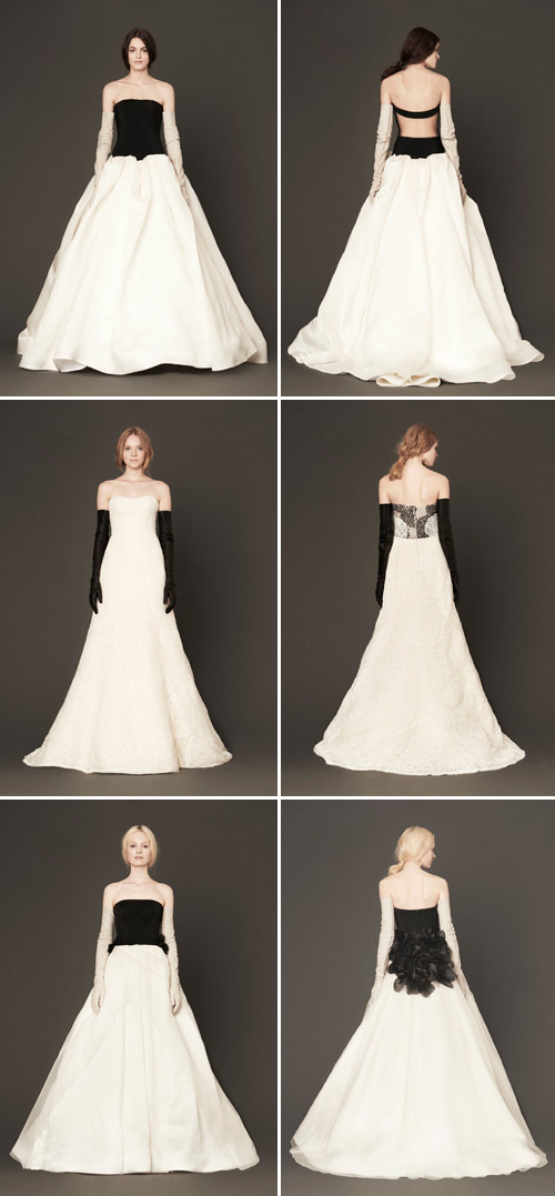 black and white wedding dress by Vera Wang - spring 2014 bridal collection | via junebugweddings.com black and white wedding dress by Vera Wang - spring 2014 bridal collection | via junebugweddings.com
