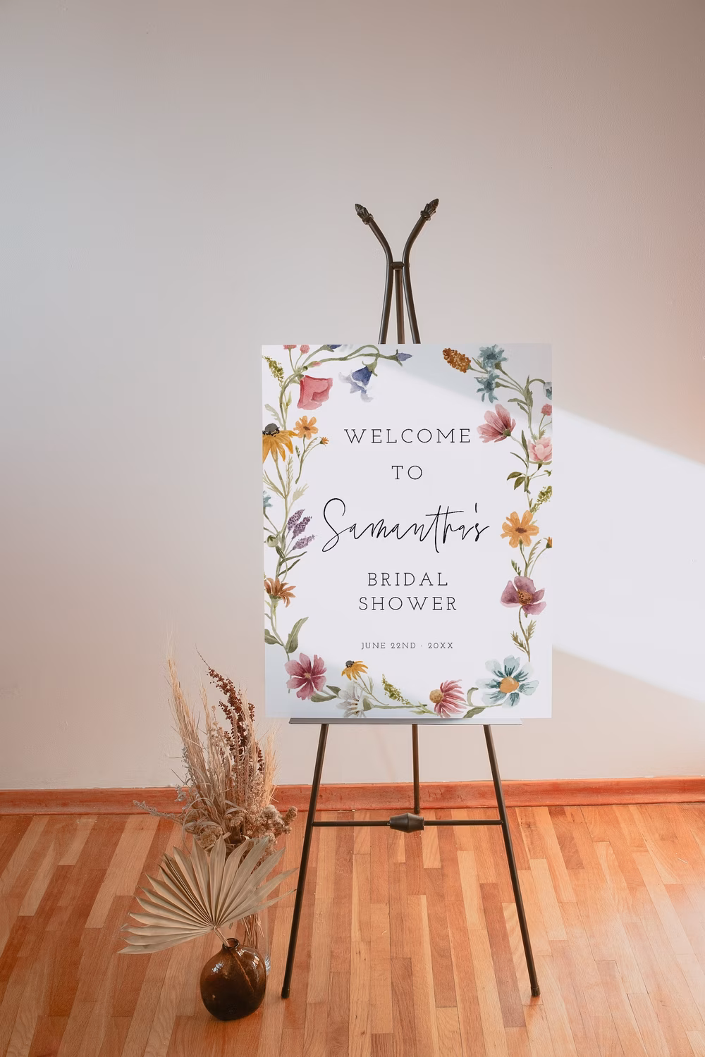 wildflower bridal shower welcome sign