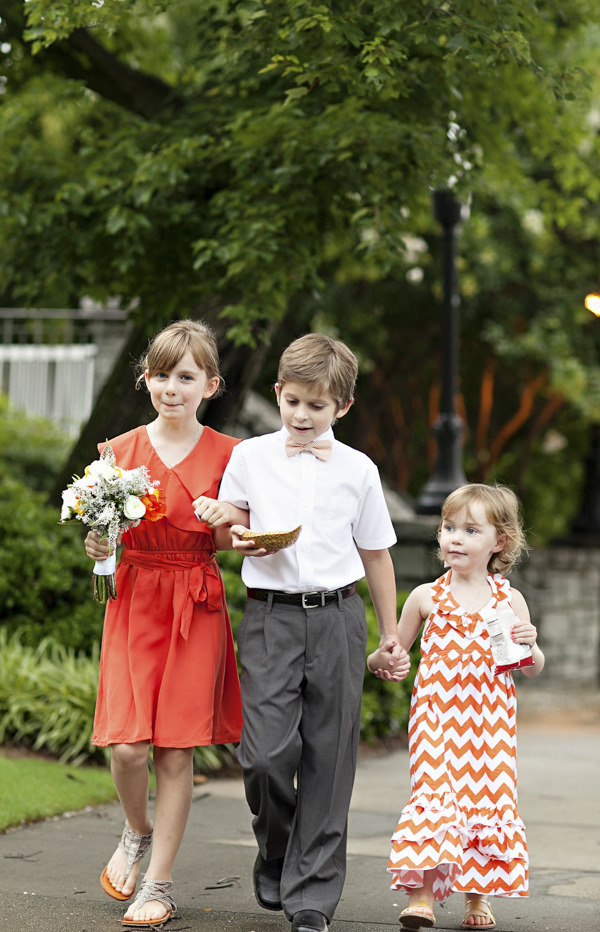 bright yellow and orange summer wedding in Atlanta, photo by Paperlily Photography | via junebugweddings.com bright yellow and orange summer wedding in Atlanta, photo by Paperlily Photography | via junebugweddings.com
