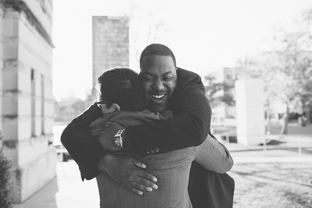 happy wedding photo of people hugging by Ely Brothers | via junebugweddings.com happy wedding photo of people hugging by Ely Brothers | via junebugweddings.com