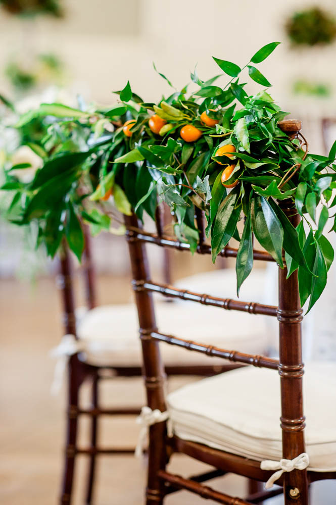 orange fruit wedding decor
