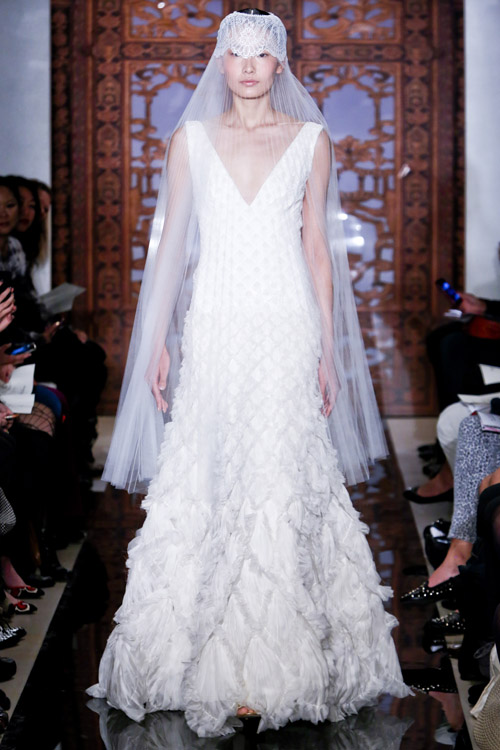 Glamorous Reem Acra wedding dress from her Fall 2013 collection | via junebugweddings.com Glamorous Reem Acra wedding dress from her Fall 2013 collection | via junebugweddings.com
