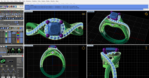 custom engagement and wedding ring computer 3D model from Joseph Jewelry | via junebugweddings.com custom engagement and wedding ring computer 3D model from Joseph Jewelry | via junebugweddings.com