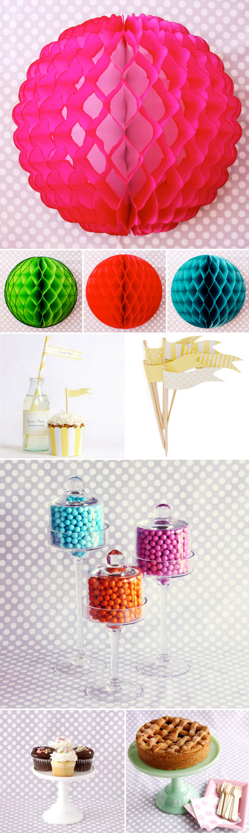 colorful tissue paper poms and vintage style wedding decor and party supplies from Shop Sweet Lulu colorful tissue paper poms and vintage style wedding decor and party supplies from Shop Sweet Lulu