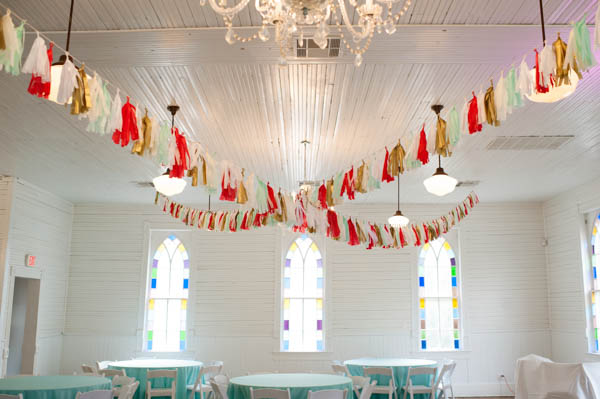 bright and colorful wedding reception decor mercury hall venue austin texas