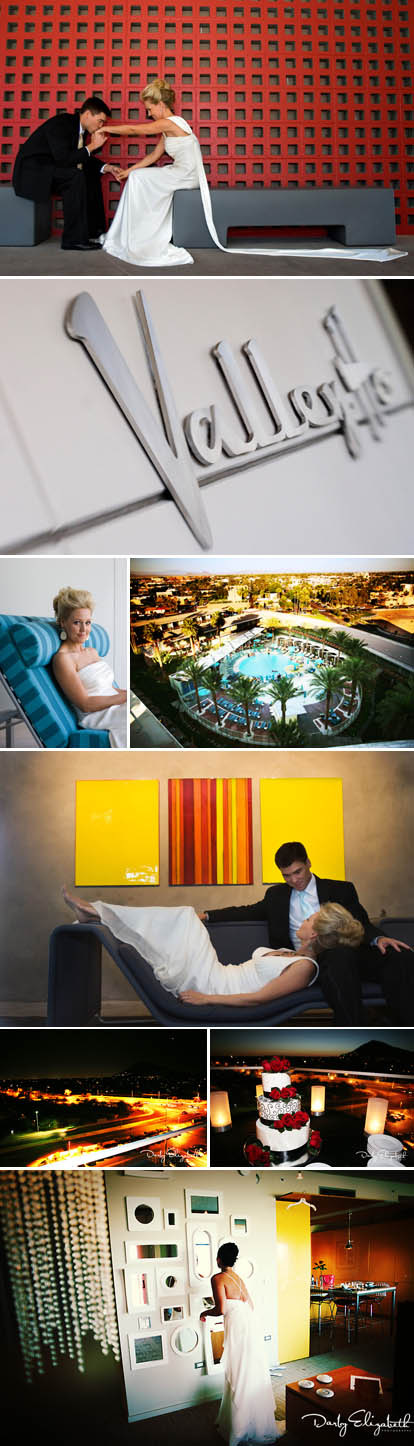 photos by Darby Elizabeth Photography and Melissa Jill Photography, Scottsdale Arizona wedding venue Hotel Valley Ho