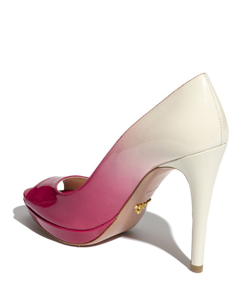 Prada Dégradé peep toe pump in pink and white from Nordstrom.com Prada Dégradé peep toe pump in pink and white from Nordstrom.com