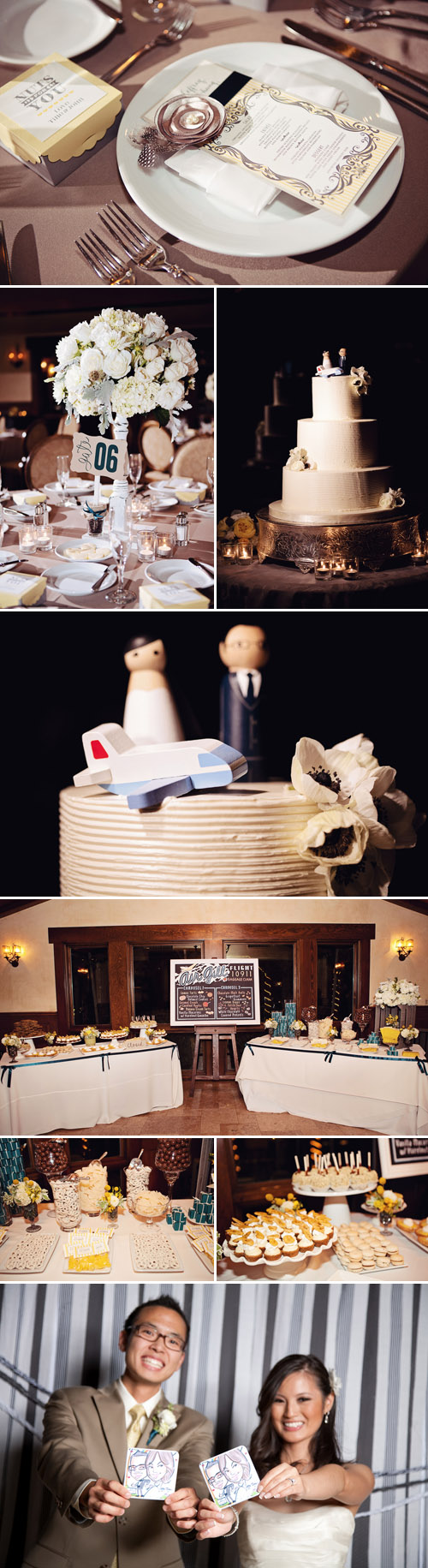 yellow and teal vintage airplane themed wedding at Arroyo Trabuco Golf Club in Missions Viejo, CA, photos by April Smith & Co. yellow and teal vintage airplane themed wedding at Arroyo Trabuco Golf Club in Missions Viejo, CA, photos by April Smith & Co.