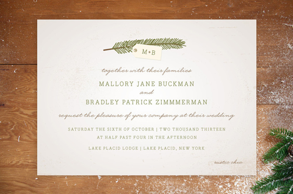 evergreen wedding invitation from minted | via junebugweddings.com evergreen wedding invitation from minted | via junebugweddings.com