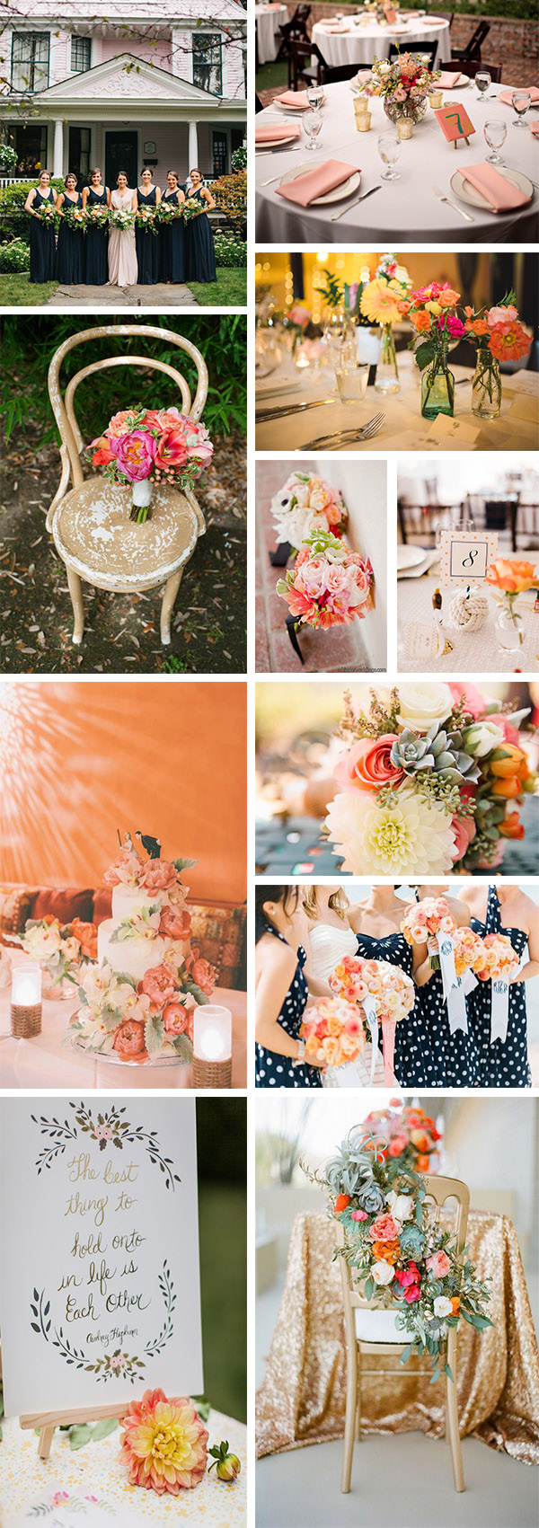 coral, navy, and gold color palette inspiration Coral gold navy