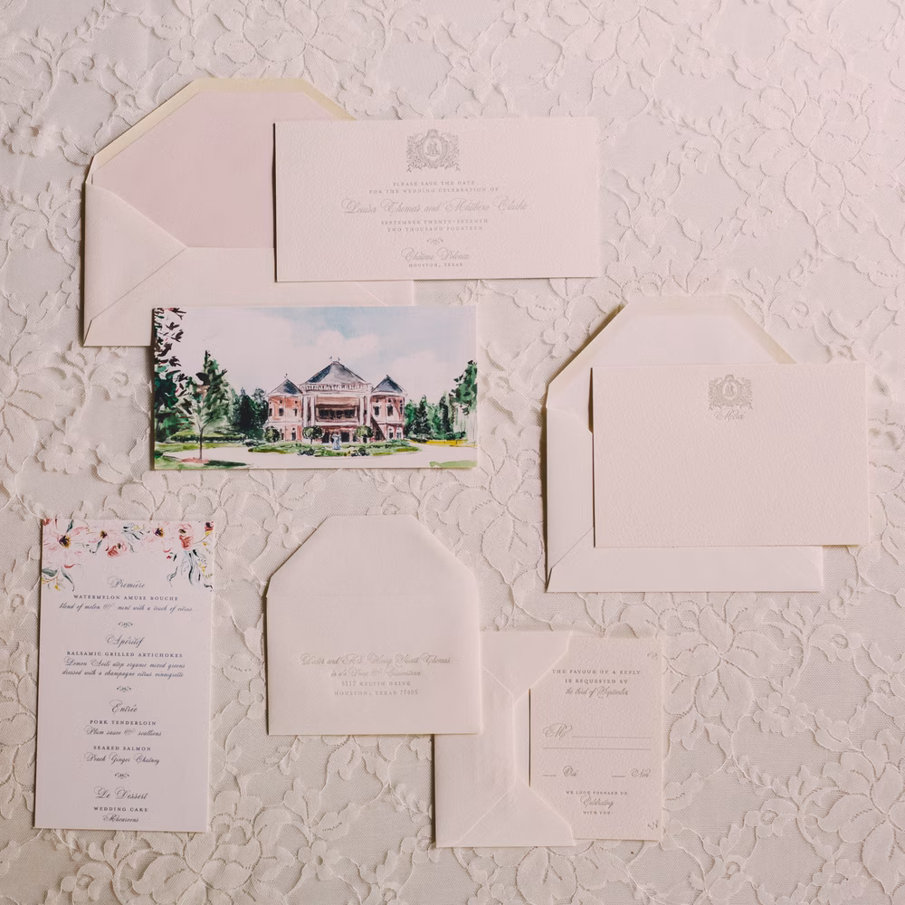 French inspired wedding invitations