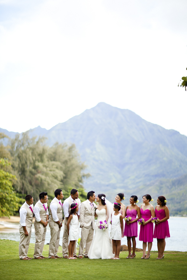 pink destination wedding in Hawaii at St Regis Princeville Resort, photos by Dmitri and Sandra Photography | via junebugweddings.com pink destination wedding in Hawaii at St Regis Princeville Resort, photos by Dmitri and Sandra Photography | via junebugweddings.com