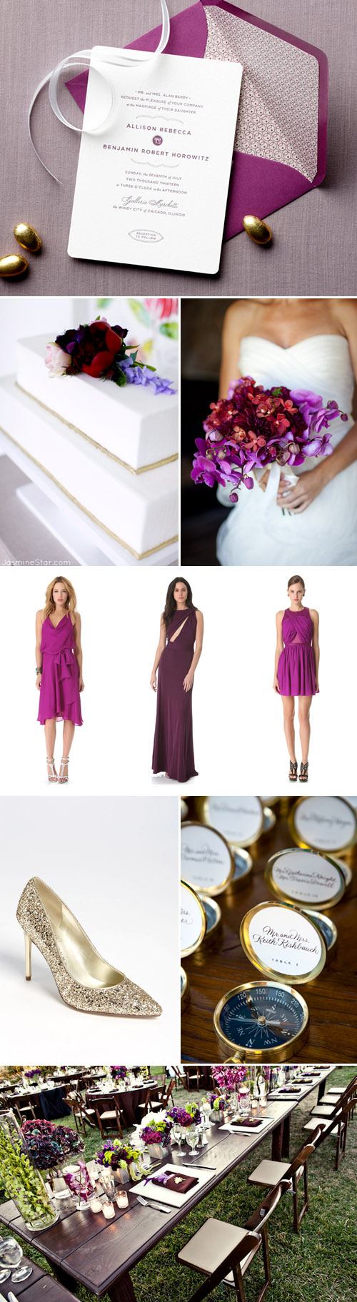 | junebugweddings.com lavender, purple, fuchsia and gold wedding color inspiration and ideas | via junebugweddings.com