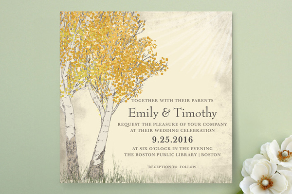 fall tranquility wedding invitation from minted | via junebugweddings.com fall tranquility wedding invitation from minted | via junebugweddings.com