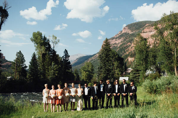 artsy mountain wedding party portrait artsy mountain wedding party portrait
