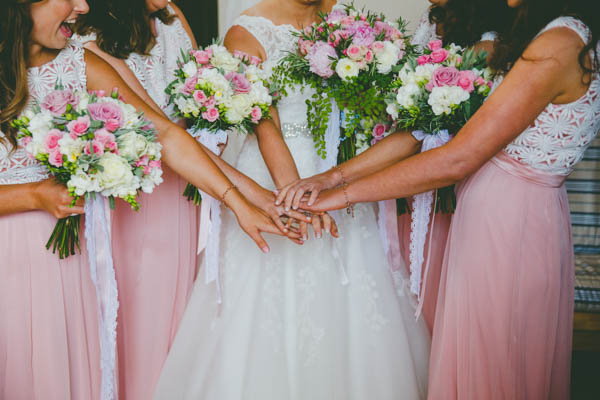 pink and ivory bridesmaids' bouquets pink and ivory bridesmaids' bouquets