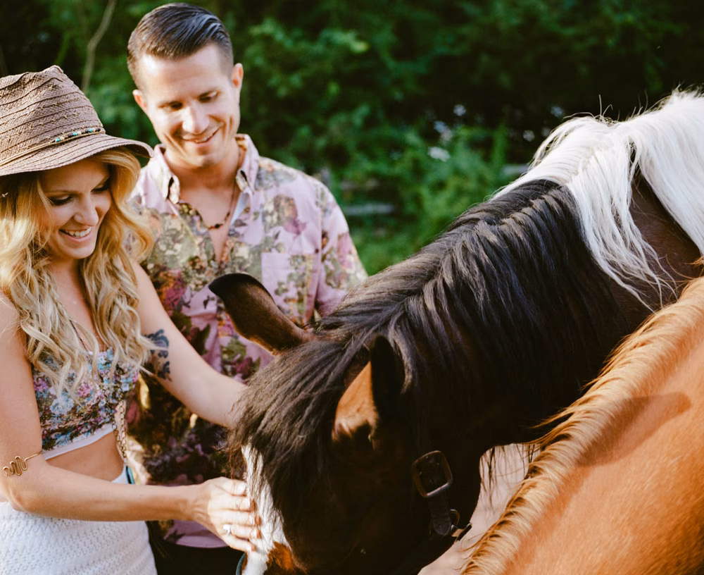 Engagement shoot with horses