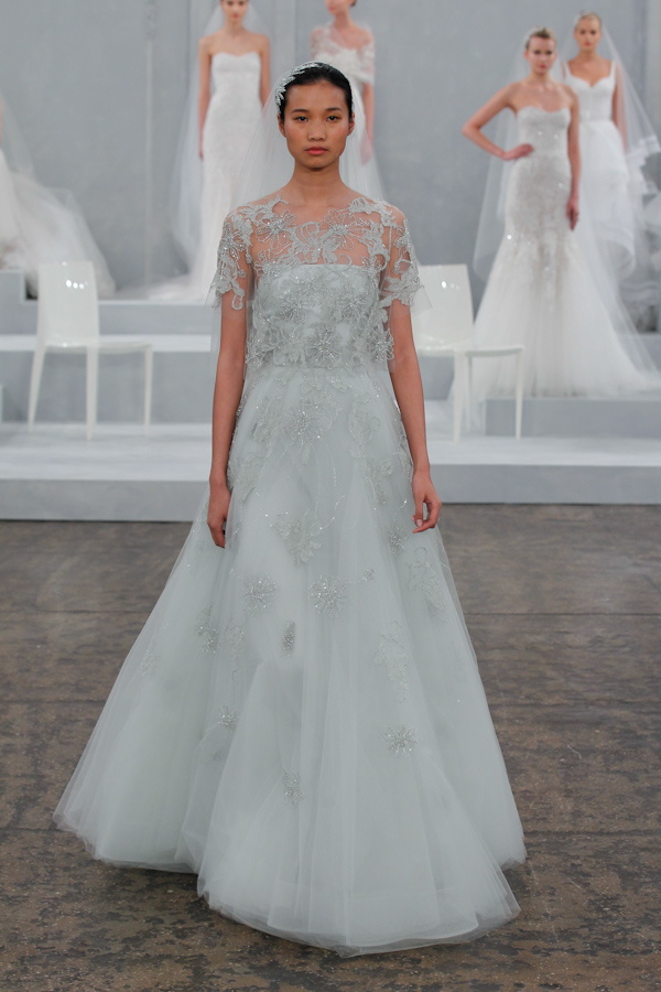 colorful wedding dresses - new bridal hues from the spring 2015 bridal collection by Monique Lhuillier | via junebugweddings.com colorful wedding dresses - new bridal hues from the spring 2015 bridal collection by Monique Lhuillier | via junebugweddings.com