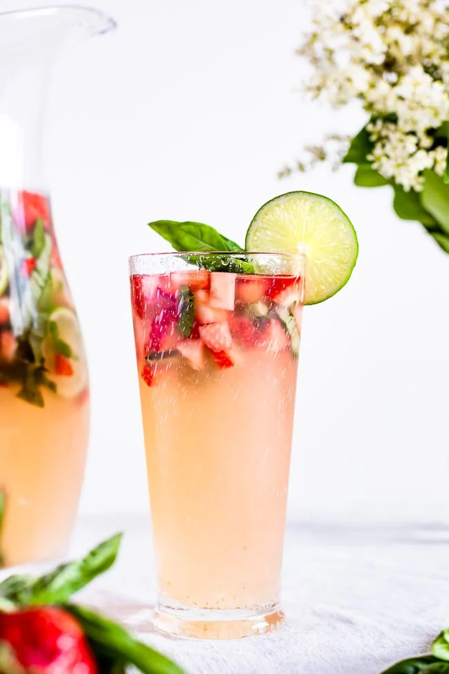 strawberry basil lemonade wedding mocktail