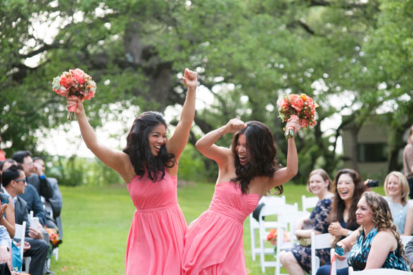 lively bridal party dancing down the aisle lively bridal party dancing down the aislelively bridal party dancing down the aisle
