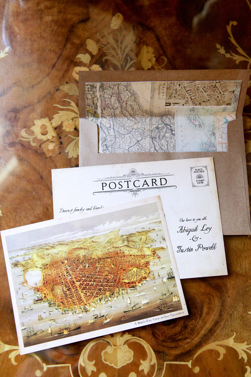 vintage postcard wedding invitations and save the dates by Royal Steamline - photos by Amy McMullen and Royal Steamline | junebugweddings.com vintage postcard wedding invitations and save the dates by Royal Steamline - photos by Amy McMullen and Royal Steamline | junebugweddings.com