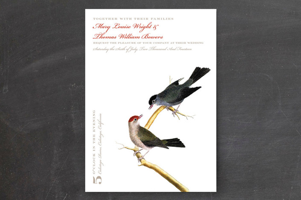 vintage bird print wedding invitation from minted | via junebugweddings.com vintage bird print wedding invitation from minted | via junebugweddings.com