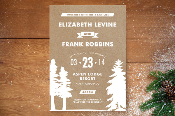 winter lodge wedding invitation from minted | via junebugweddings.com winter lodge wedding invitation from minted | via junebugweddings.com