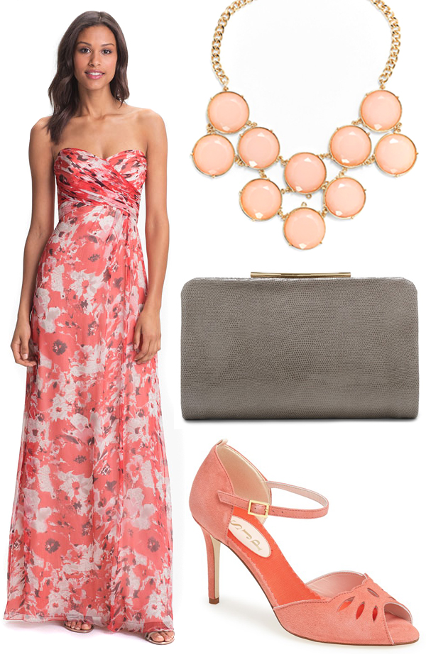 peach, coral and gray bridesmaids style perfect for a spring wedding | via junebugweddings.com (3)