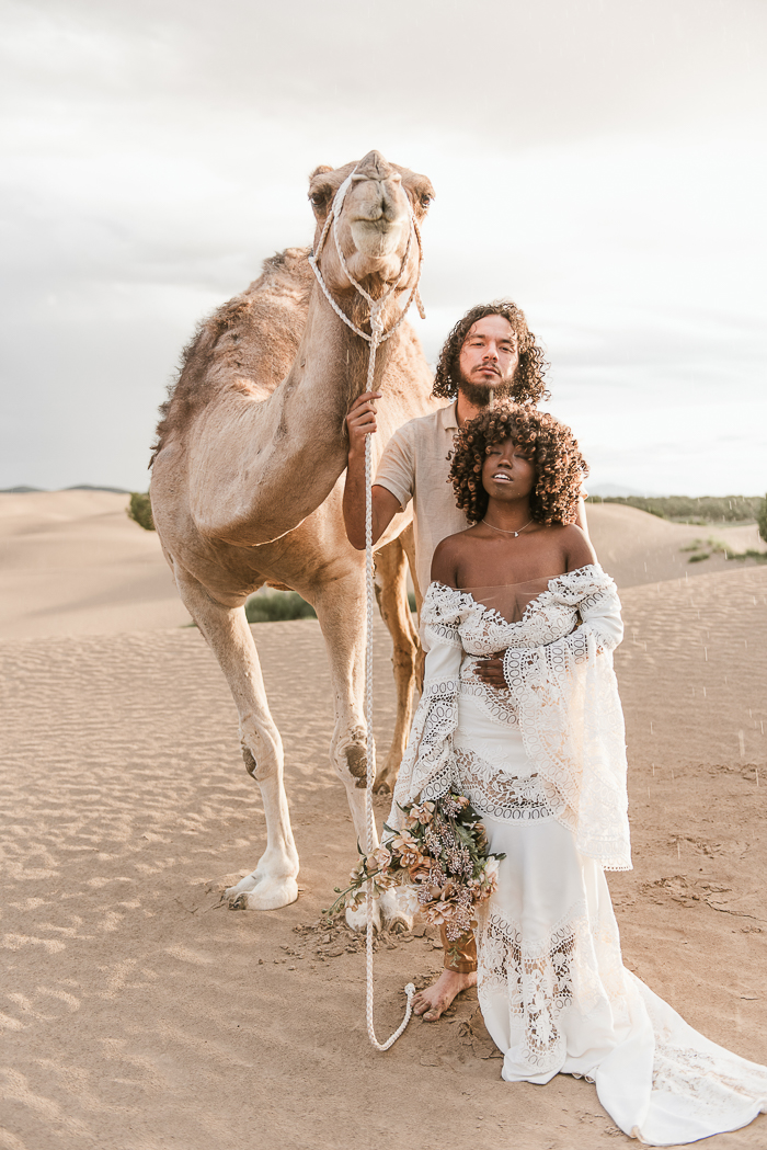 wedding portrait with a camel