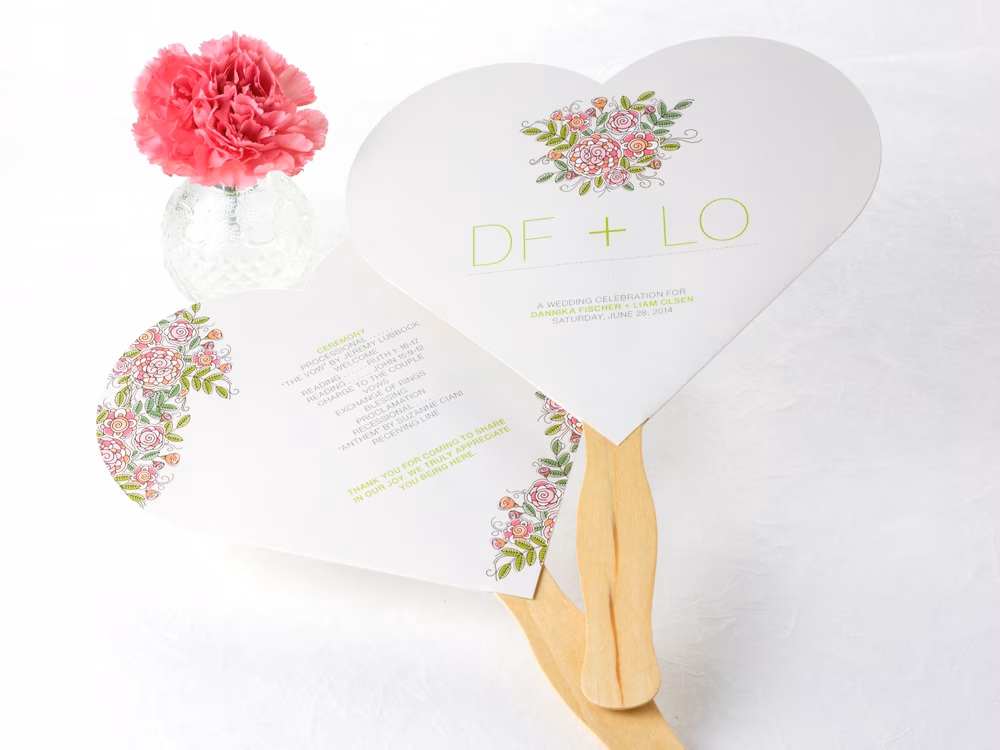 Heart-shaped Wedding Program Fan from MagnetStreet