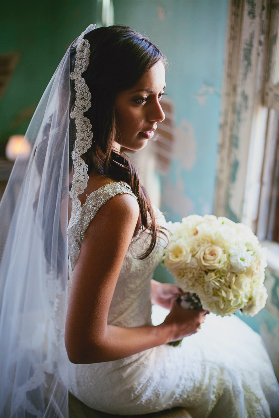 lustre pearl bride portraits