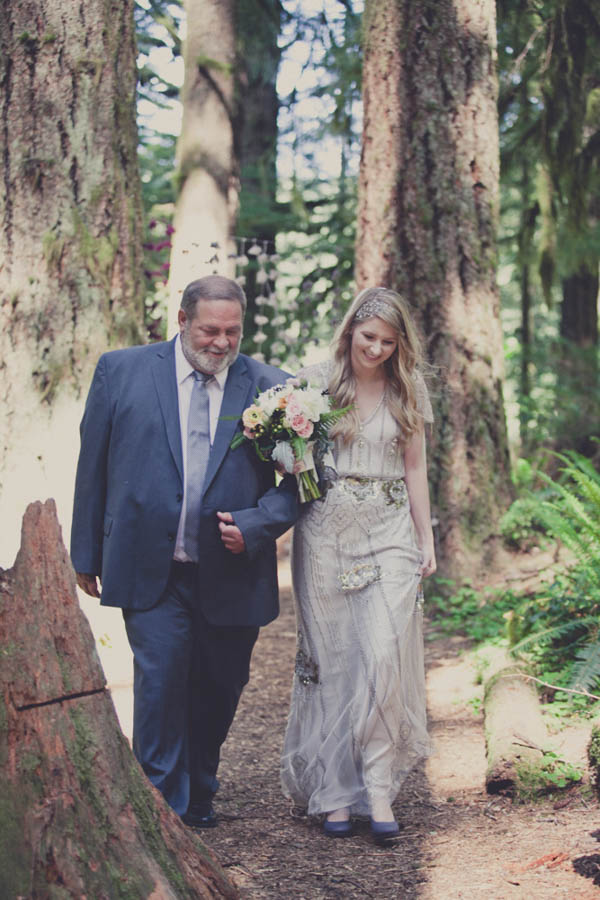 romantic camp wedding ceremony, photo by Terra Lange Photography | via junebugweddings.com bride's entrance