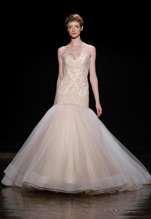 blush wedding dress trend at bridal market for fall 2014 | via junebugweddings.com blush wedding dress trend at bridal market for fall 2014 | via junebugweddings.com