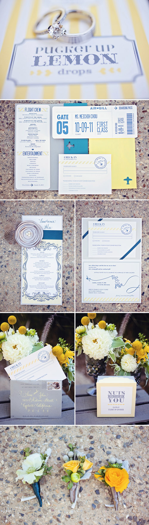 yellow and teal vintage airplane themed wedding at Arroyo Trabuco Golf Club in Missions Viejo, CA, photos by April Smith & Co. yellow and teal vintage airplane themed wedding at Arroyo Trabuco Golf Club in Missions Viejo, CA, photos by April Smith & Co.