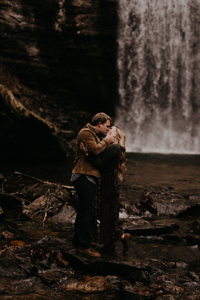 windy-north-carolina-engagement-at-looking-glass-falls-4