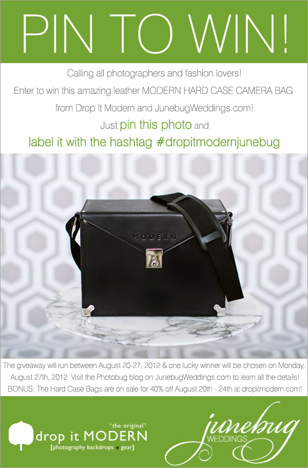 Pin this to be entered to win a Modern Hard Case camera bag from Drop it Modern and JunebugWeddings.com Pin this to be entered to win a Modern Hard Case camera bag from Drop it Modern and JunebugWeddings.com!