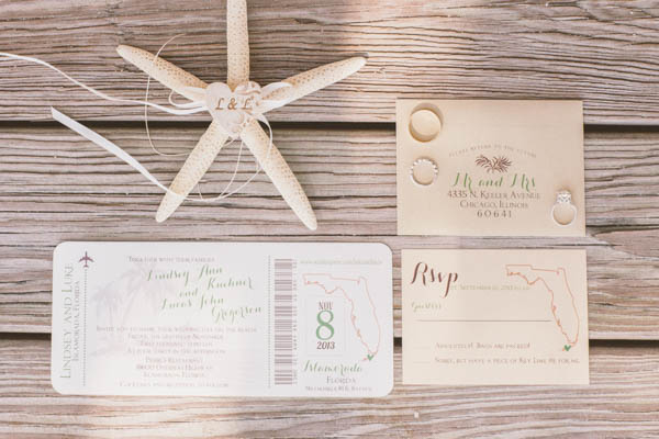 intimate beach wedding invitations by Inspirations by Amie Lee, photo by Chris Glenn | via junebugweddings.com intimate beach wedding invitations by Inspirations by Amie Lee, photo by Chris Glenn | via junebugweddings.com